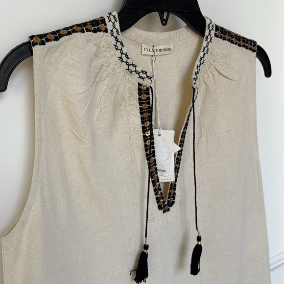 Ulla Johnson Textured Silk Embroidered V-Neck Sleeveless
Tank Blouse Cream 4 NEW - Picture 14 of 15